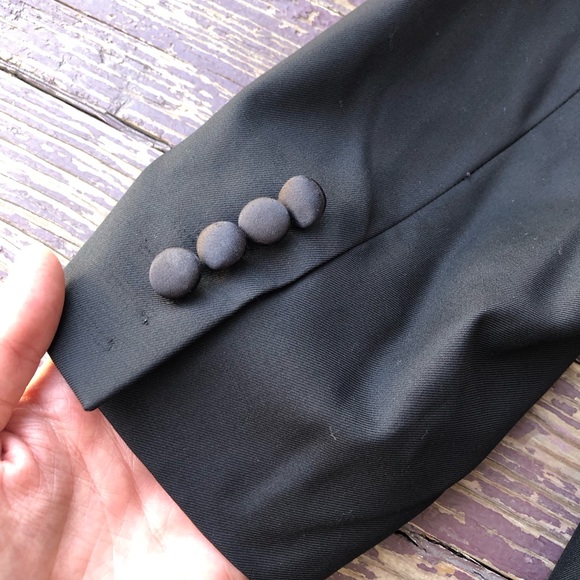 Paul Betenly Rocco Tuxedo Jacket Black 100% Wool Super 120s 38S - Picture 16 of 16